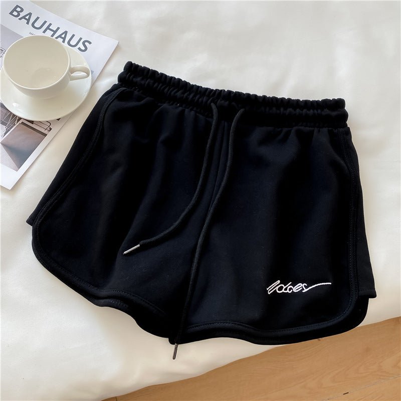 Cotton sports shorts women 2025 summer loose outer wear home pajamas high waist casual shorts - Negative Apparel