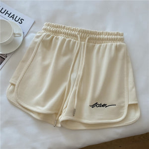 Cotton sports shorts women 2025 summer loose outer wear home pajamas high waist casual shorts - Negative Apparel