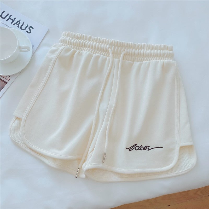 Cotton sports shorts women 2025 summer loose outer wear home pajamas high waist casual shorts - Negative Apparel