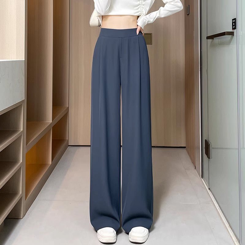 Cross - border 2024 suit pants women's spring and autumn high waist drape wide leg pants new summer casual narrow version straight women's pants - Alibaba - Negative Apparel