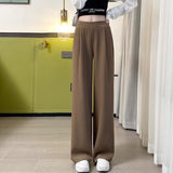 Cross - border 2024 suit pants women's spring and autumn high waist drape wide leg pants new summer casual narrow version straight women's pants - Alibaba - Negative Apparel