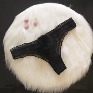 Cute Rabbit Fur Ball Underwear T - Pants T - Back thong Lace Comfortable panty - Negative Apparel