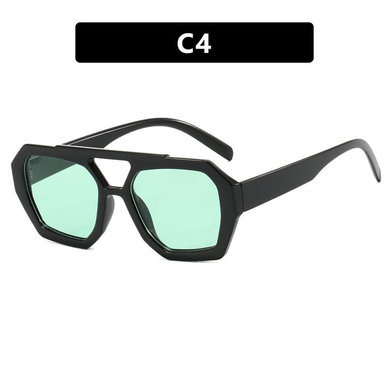 Double - beam irregular sunglasses 2025 new retro personality sunglasses - Negative Apparel