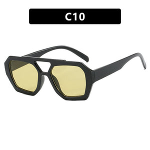 Double - beam irregular sunglasses 2025 new retro personality sunglasses - Negative Apparel