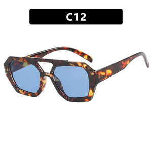 Double - beam irregular sunglasses 2025 new retro personality sunglasses - Negative Apparel