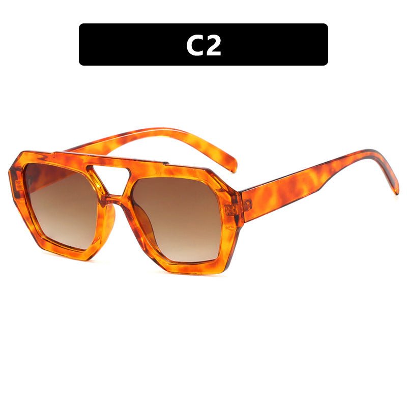 Double - beam irregular sunglasses 2025 new retro personality sunglasses - Negative Apparel