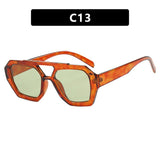 Double - beam irregular sunglasses 2025 new retro personality sunglasses - Negative Apparel