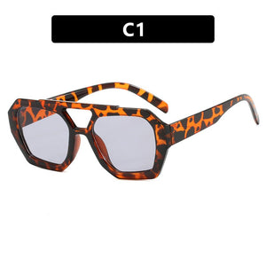 Double - beam irregular sunglasses 2025 new retro personality sunglasses - Negative Apparel