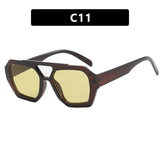 Double - beam irregular sunglasses 2025 new retro personality sunglasses - Negative Apparel