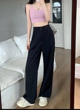 Double Button Wide Leg Pants - Negative Apparel