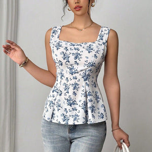 eBay 2025 summer an and n holiday style floral small vest suspender top lace - up women - Negative Apparel