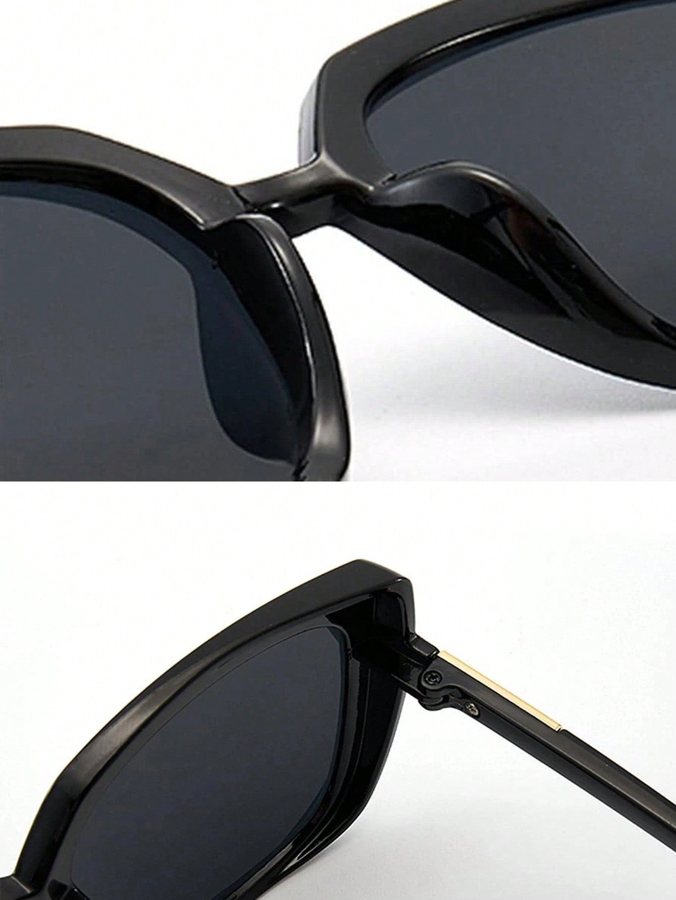 Elegant 1pc Vintage Oversized Sunglasses Women's Stylish Sun Protection Square Frame Sunglasses For Big Face Shades Beach Accessories - Negative Apparel