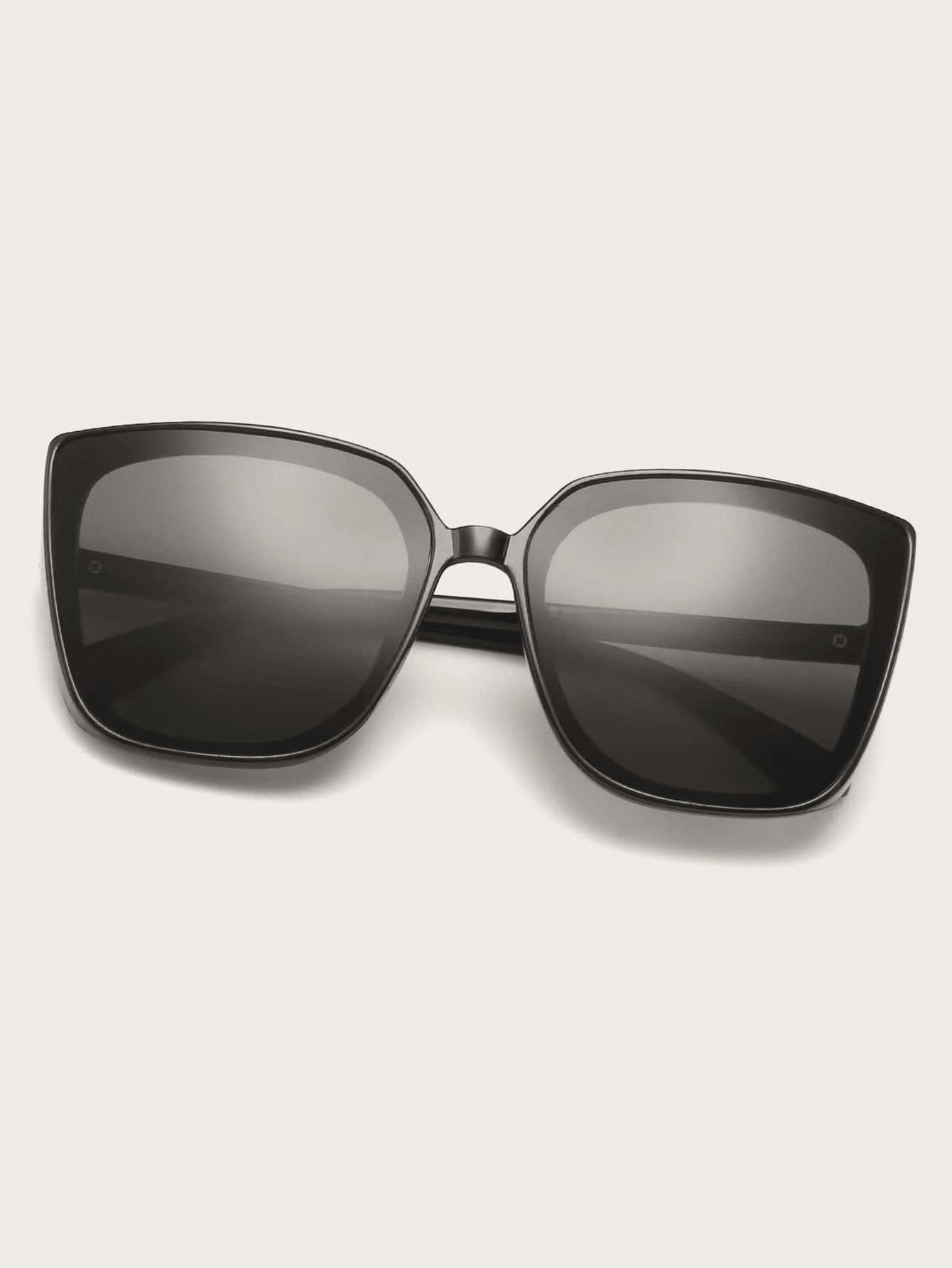 Elegant 1pc Vintage Oversized Sunglasses Women's Stylish Sun Protection Square Frame Sunglasses For Big Face Shades Beach Accessories - Negative Apparel
