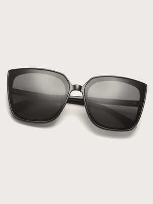 Elegant 1pc Vintage Oversized Sunglasses Women's Stylish Sun Protection Square Frame Sunglasses For Big Face Shades Beach Accessories - Negative Apparel