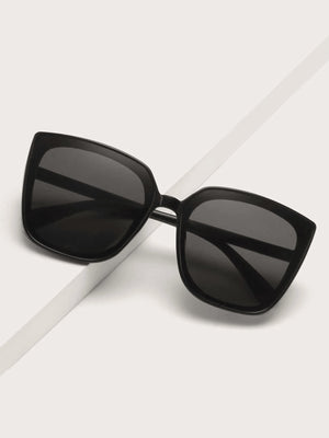 Elegant 1pc Vintage Oversized Sunglasses Women's Stylish Sun Protection Square Frame Sunglasses For Big Face Shades Beach Accessories - Negative Apparel