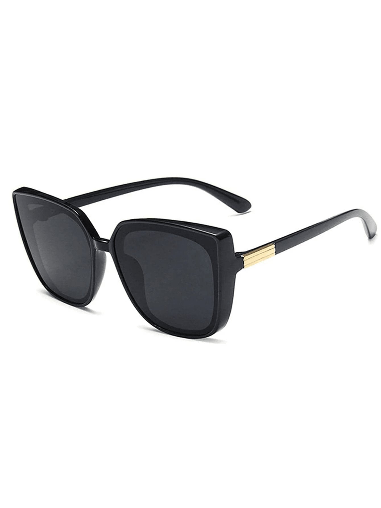 Elegant 1pc Vintage Oversized Sunglasses Women's Stylish Sun Protection Square Frame Sunglasses For Big Face Shades Beach Accessories - Negative Apparel