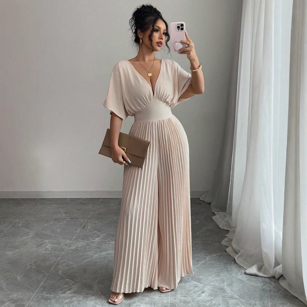 Elegant Crumpled Pleated Jumpsuit – Spring 2025 - Negative Apparel