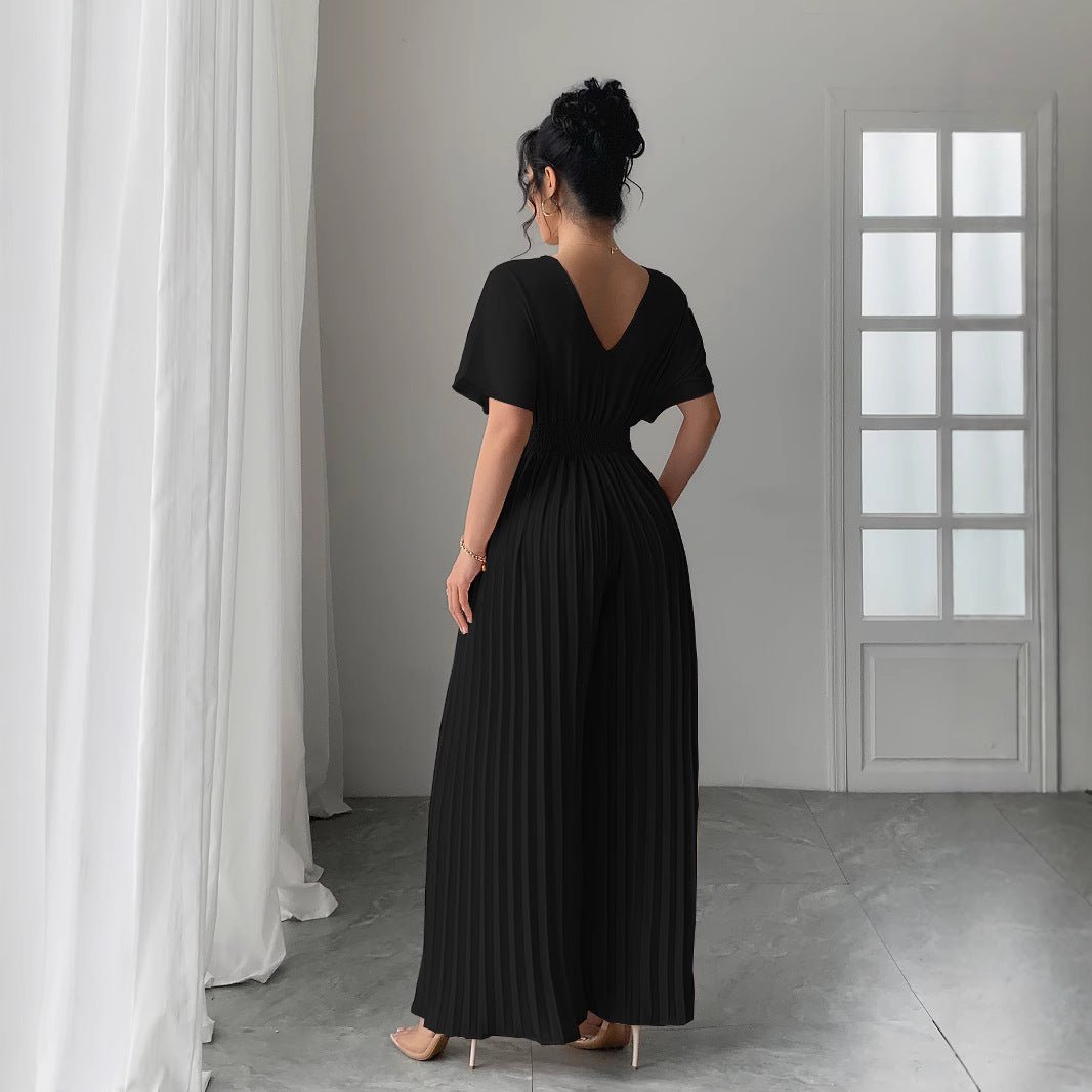 Elegant Crumpled Pleated Jumpsuit – Spring 2025 - Negative Apparel