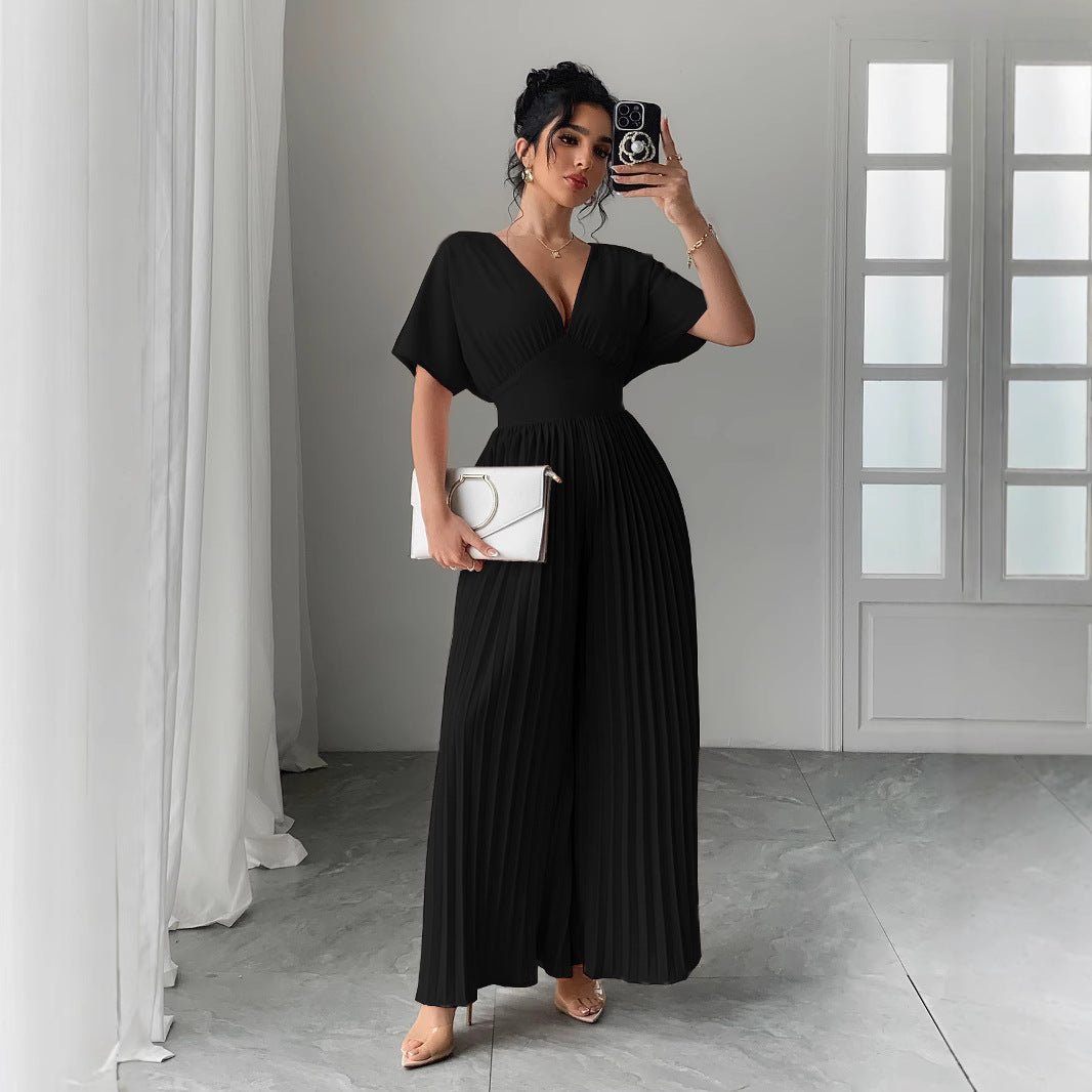 Elegant Crumpled Pleated Jumpsuit – Spring 2025 - Negative Apparel