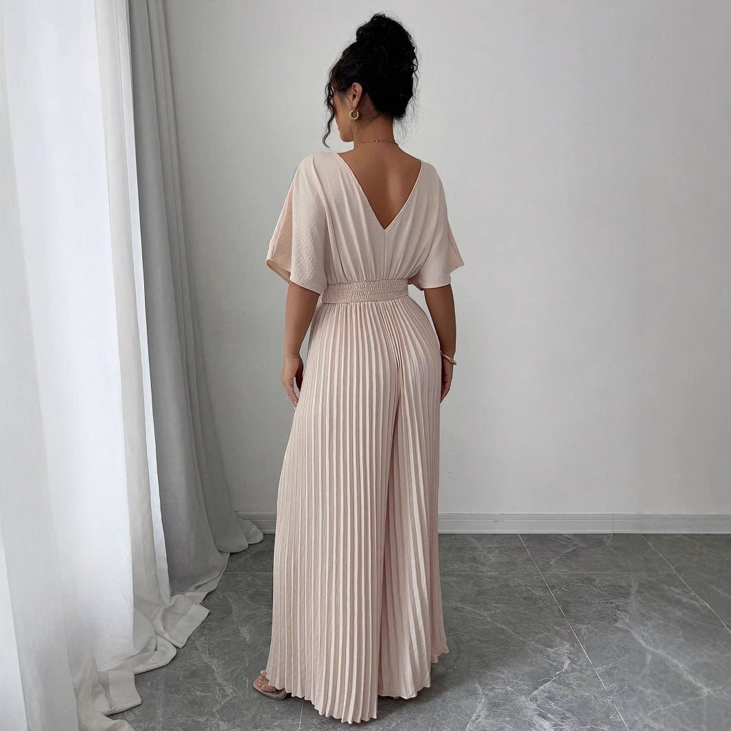 Elegant Crumpled Pleated Jumpsuit – Spring 2025 - Negative Apparel