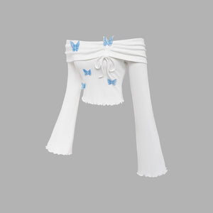 Elegant German Velvet Drawstring Horn - Sleeve Crop Top – Spring 2025 - Negative Apparel