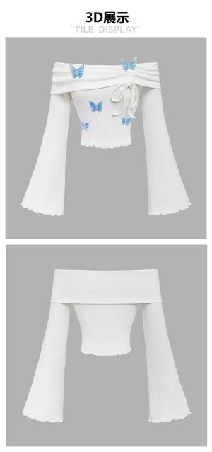 Elegant German Velvet Drawstring Horn - Sleeve Crop Top – Spring 2025 - Negative Apparel