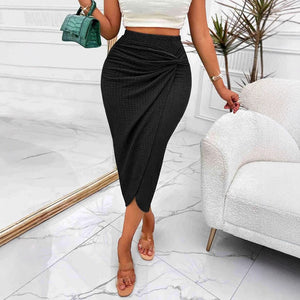 Elegant knitted jacquard elastic hip fishtail skirt half - length skirt - Negative Apparel