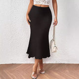 Elegant knitted jacquard elastic hip fishtail skirt half - length skirt - Negative Apparel