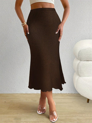 Elegant knitted jacquard elastic hip fishtail skirt half - length skirt - Negative Apparel