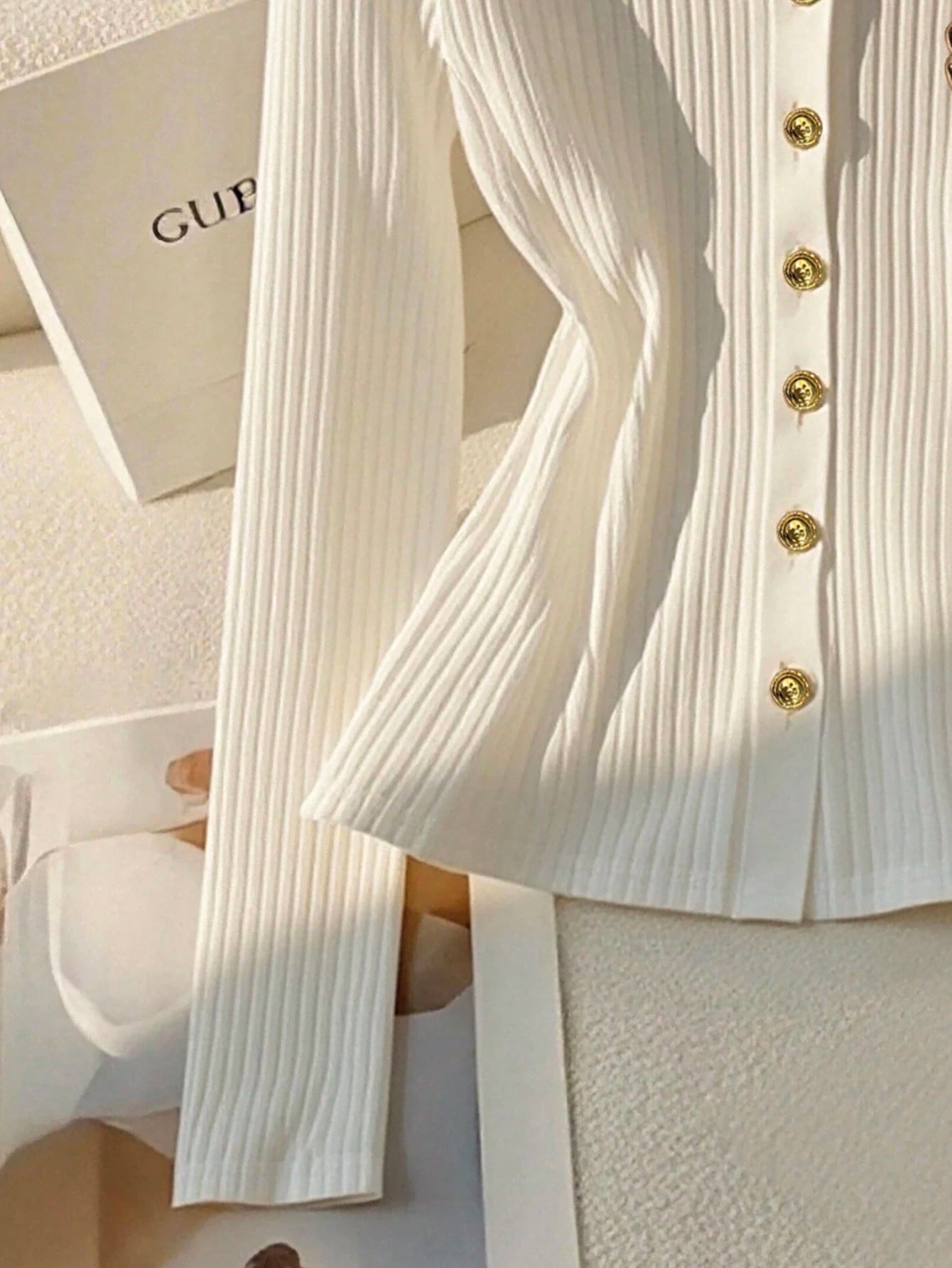 Elegant Knitted Long Sleeve Button Decorated Women T-Shirt Fall Cloth For Women - Negative Apparel