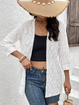 Elegant lace spliced lace cardigan with women's jacket top and women's clothing - Negative Apparel