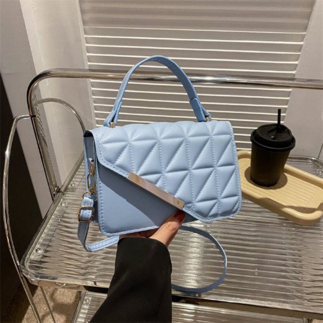 Elegant Portable Mini Stylish Flap Top Handle Bag With Adjustable Shoulder Strap For Female,For Lady Best Personalized Gifts For Women, Mom & Girlfriends FD - Negative Apparel