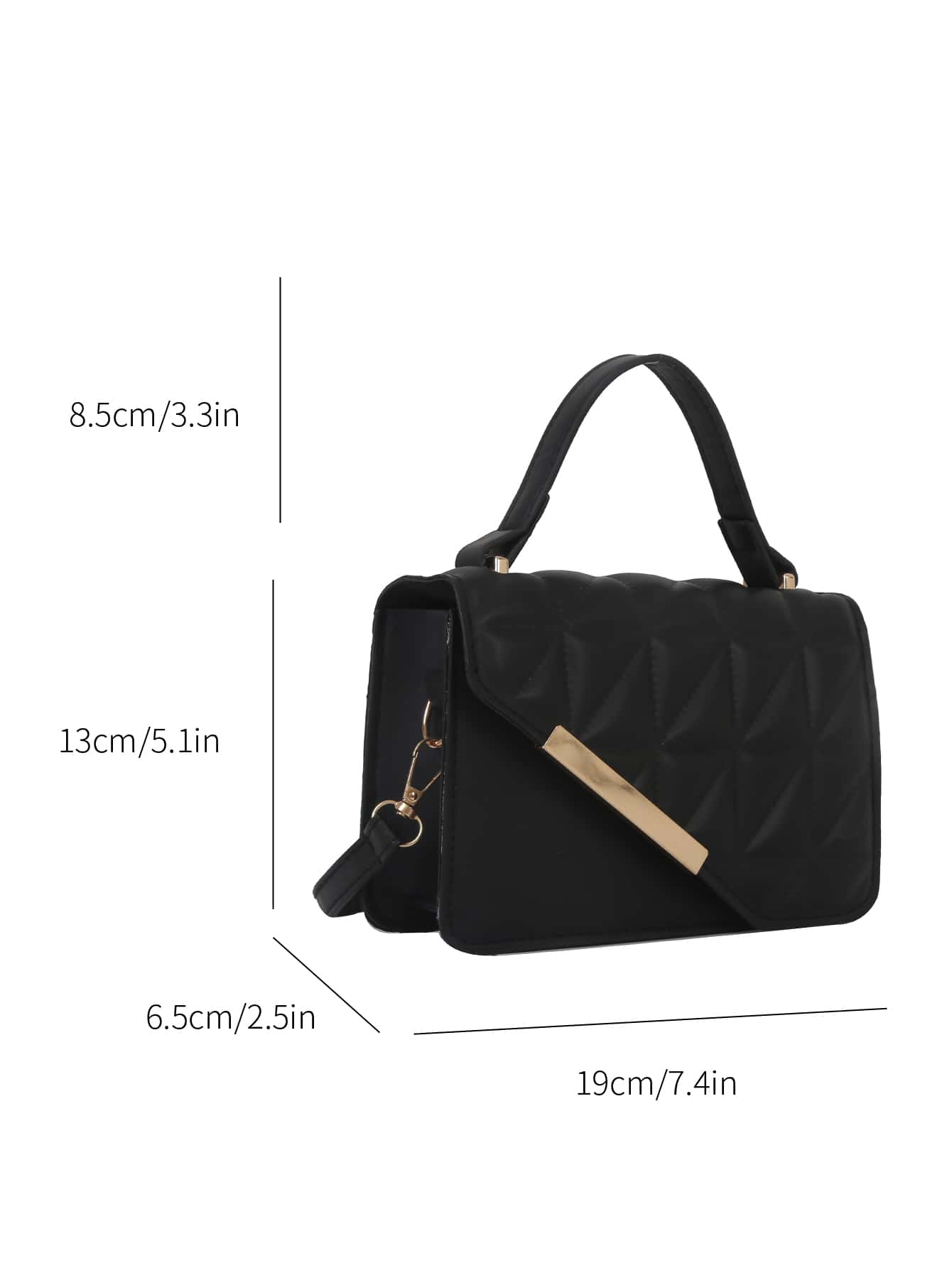 Elegant Portable Mini Stylish Flap Top Handle Bag With Adjustable Shoulder Strap For Female,For Lady Best Personalized Gifts For Women, Mom & Girlfriends - Negative Apparel