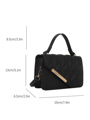 Elegant Portable Mini Stylish Flap Top Handle Bag With Adjustable Shoulder Strap For Female,For Lady Best Personalized Gifts For Women, Mom & Girlfriends - Negative Apparel