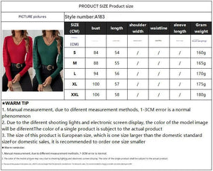 Elegant ribbed V leader chiffon splicing long - sleeved solid color T-shirt - Negative Apparel