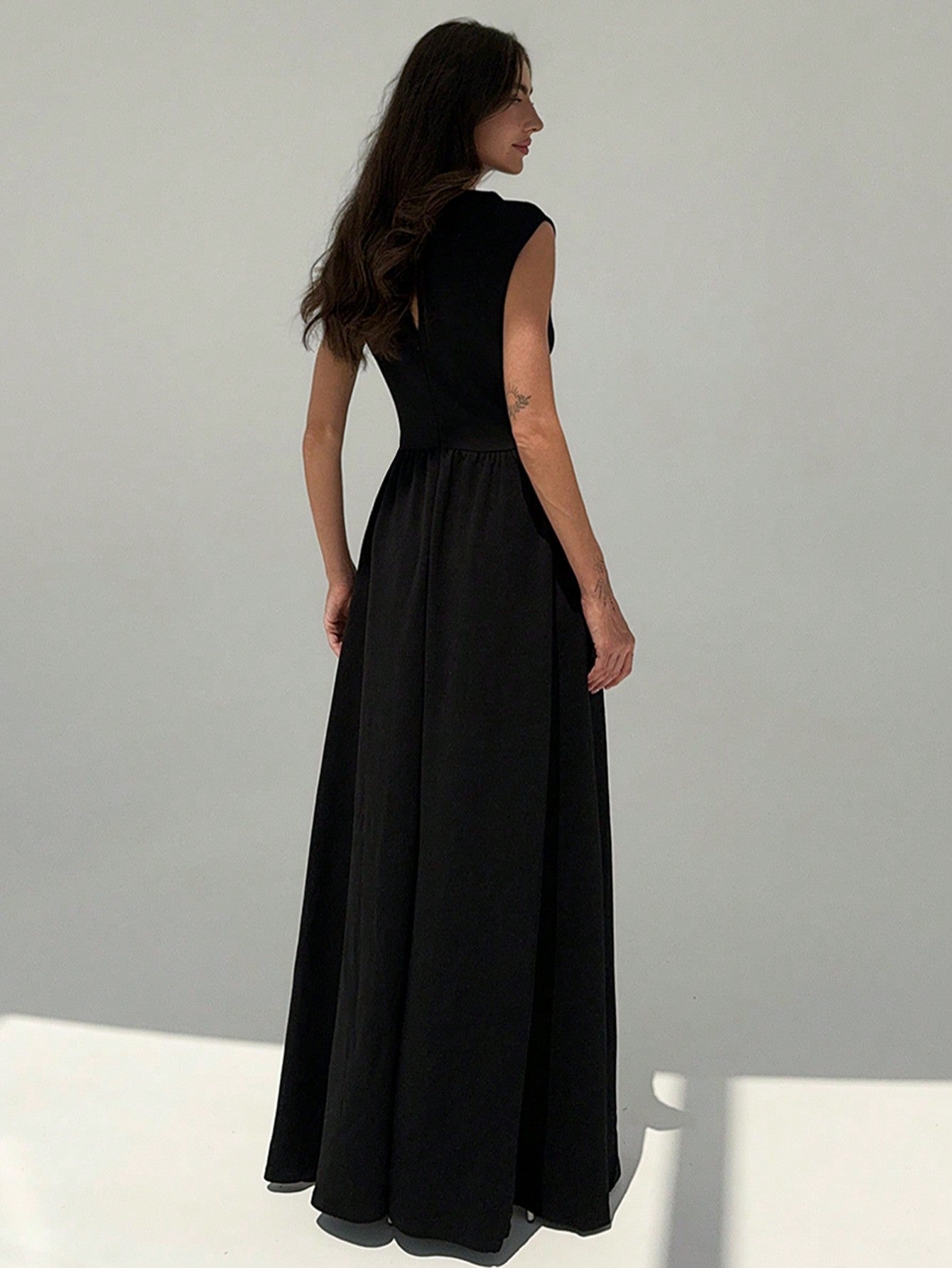 Formal black dress for work clearance