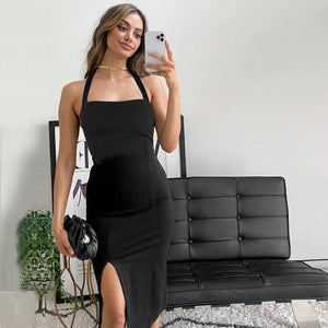 Elegant sexy backless halter neck dress - Negative Apparel