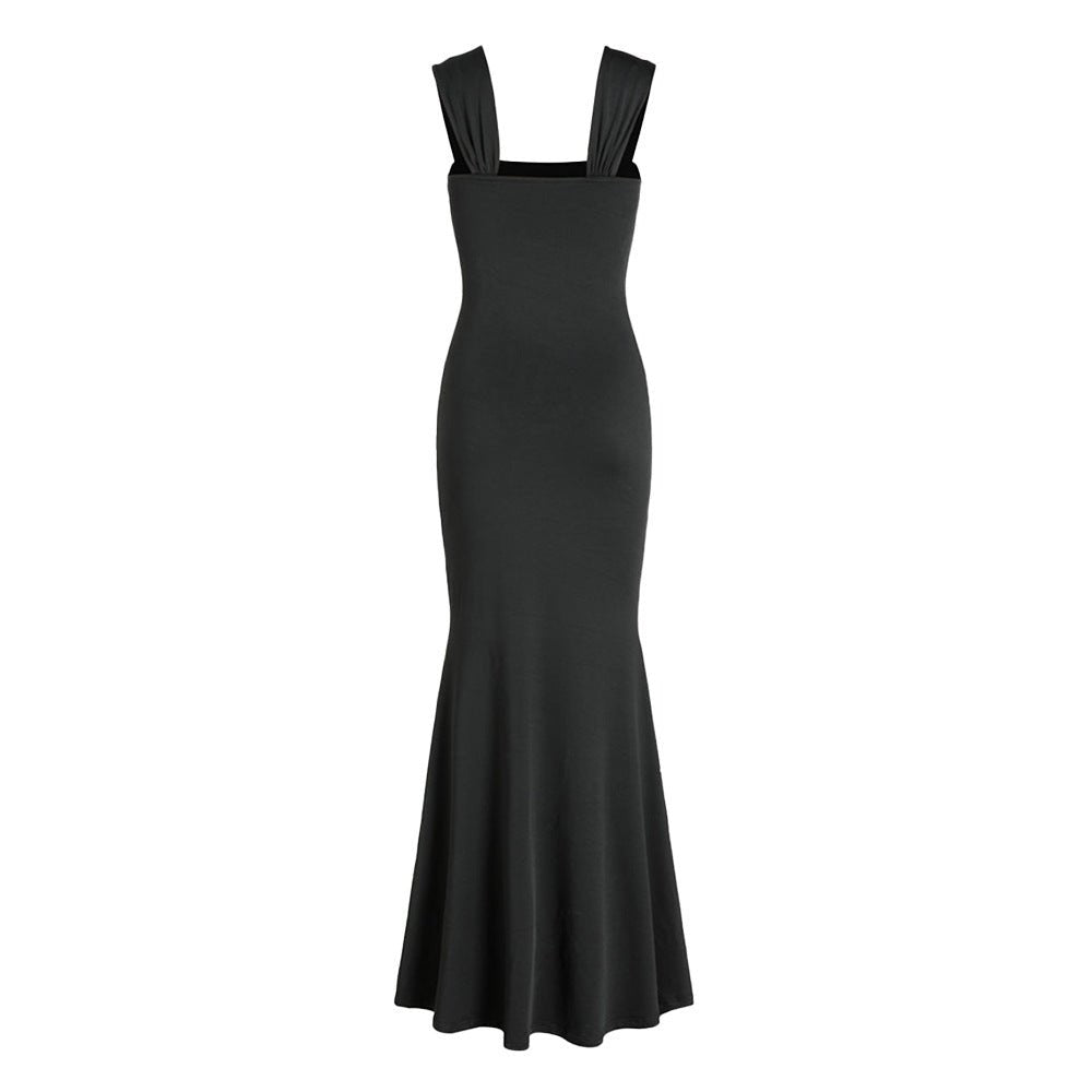 Elegant Solid Color Celebrity - Style Long Dress - Negative Apparel