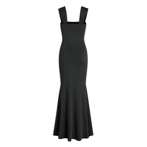 Elegant Solid Color Celebrity - Style Long Dress - Negative Apparel