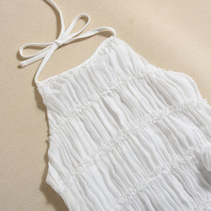 Ethereal Muse | Backless Pleated Halter Maxi Dress - Negative Apparel