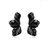 European and American retro exaggerated golden flower earrings simple temperament matte irregular petal earrings alloy earrings for women - Negative Apparel
