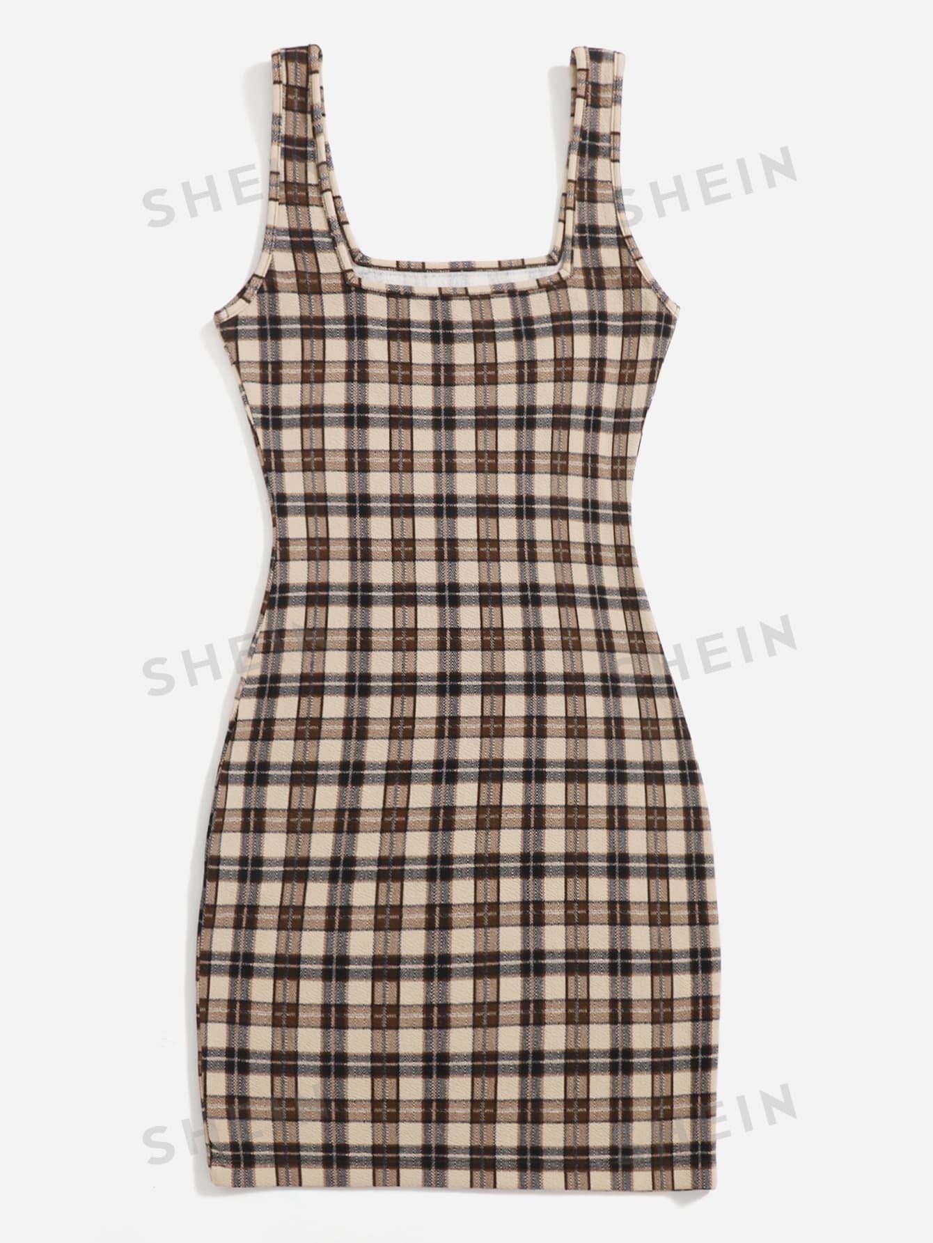 EZwear Plaid Print Cami Dress - Negative Apparel