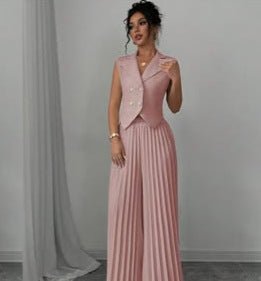 Fashion vest vest pleated skirt set women's clothing - Negative Apparel