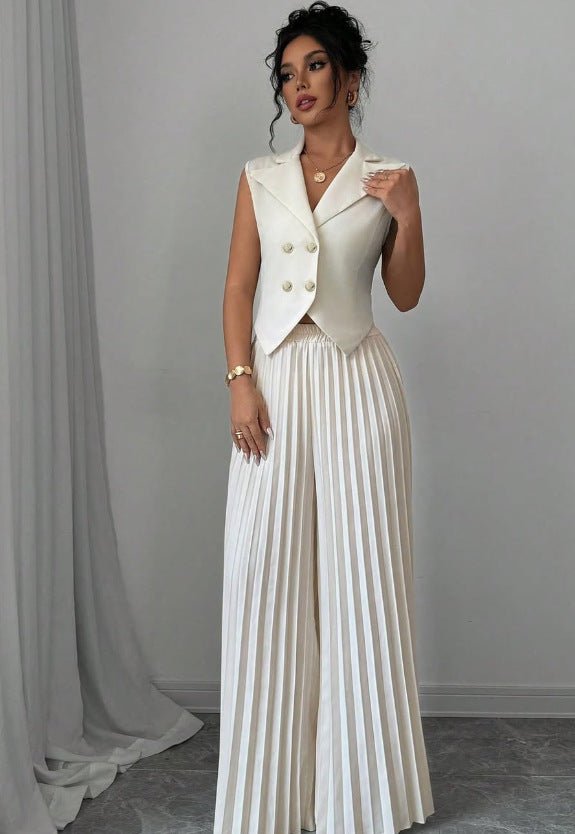 Fashion vest vest pleated skirt set women's clothing - Negative Apparel