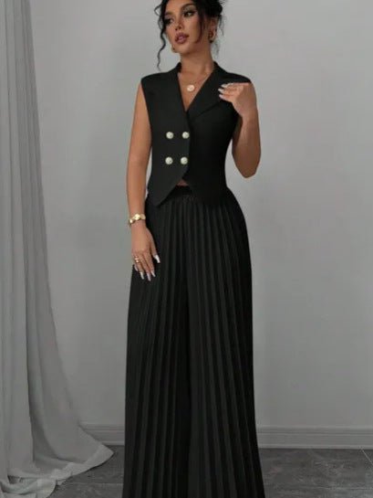 Fashion vest vest pleated skirt set women's clothing - Negative Apparel