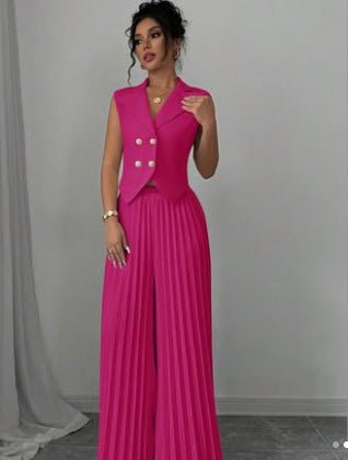 Fashion vest vest pleated skirt set women's clothing - Negative Apparel