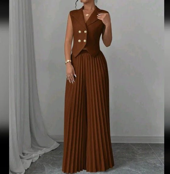 Fashion vest vest pleated skirt set women's clothing - Negative Apparel