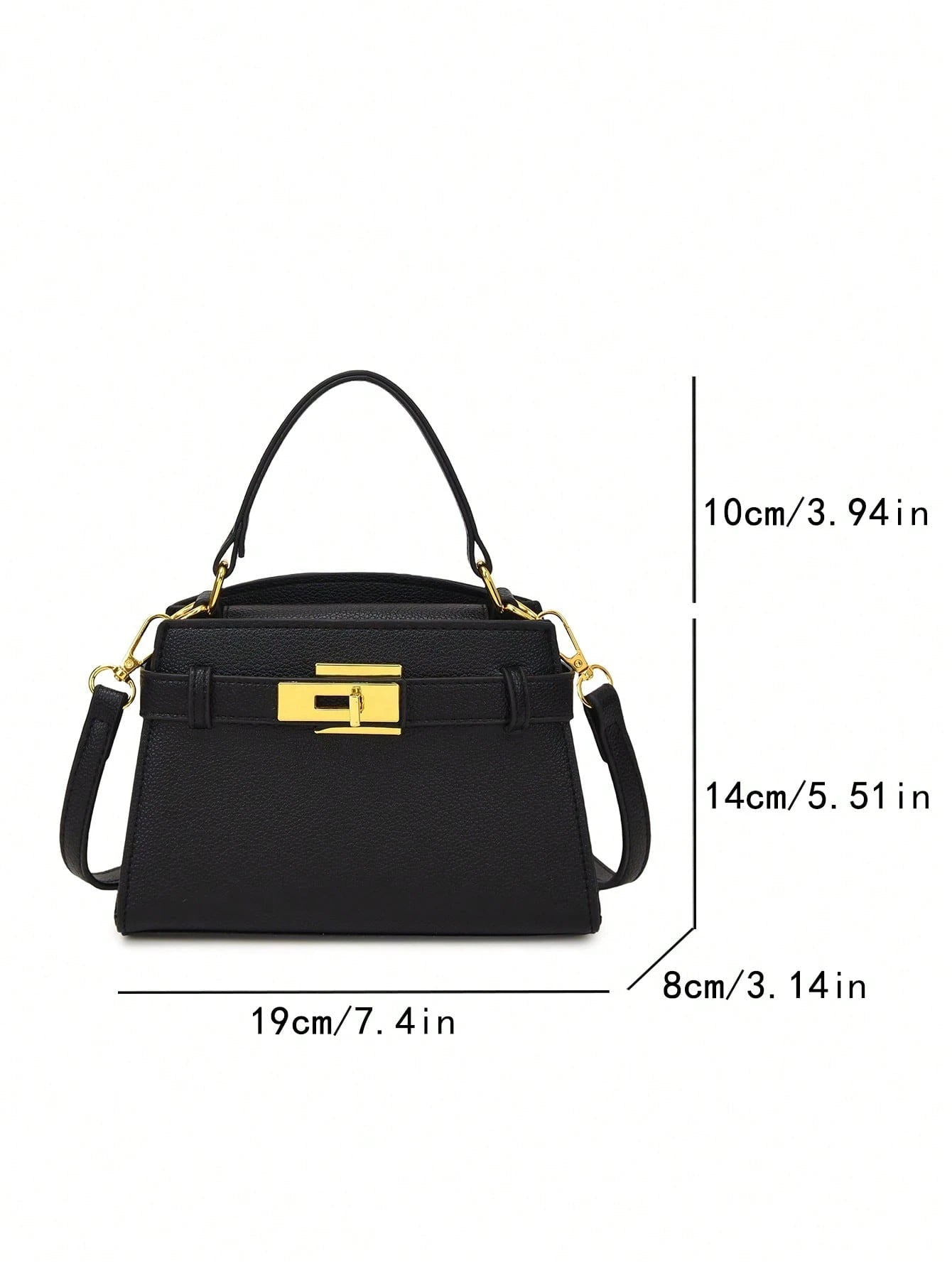 Fashionable High - End Litchi Grain Women's Handbag FD - Negative Apparel
