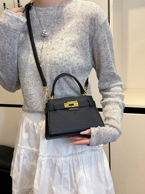 Fashionable High - End Litchi Grain Women's Handbag FD - Negative Apparel