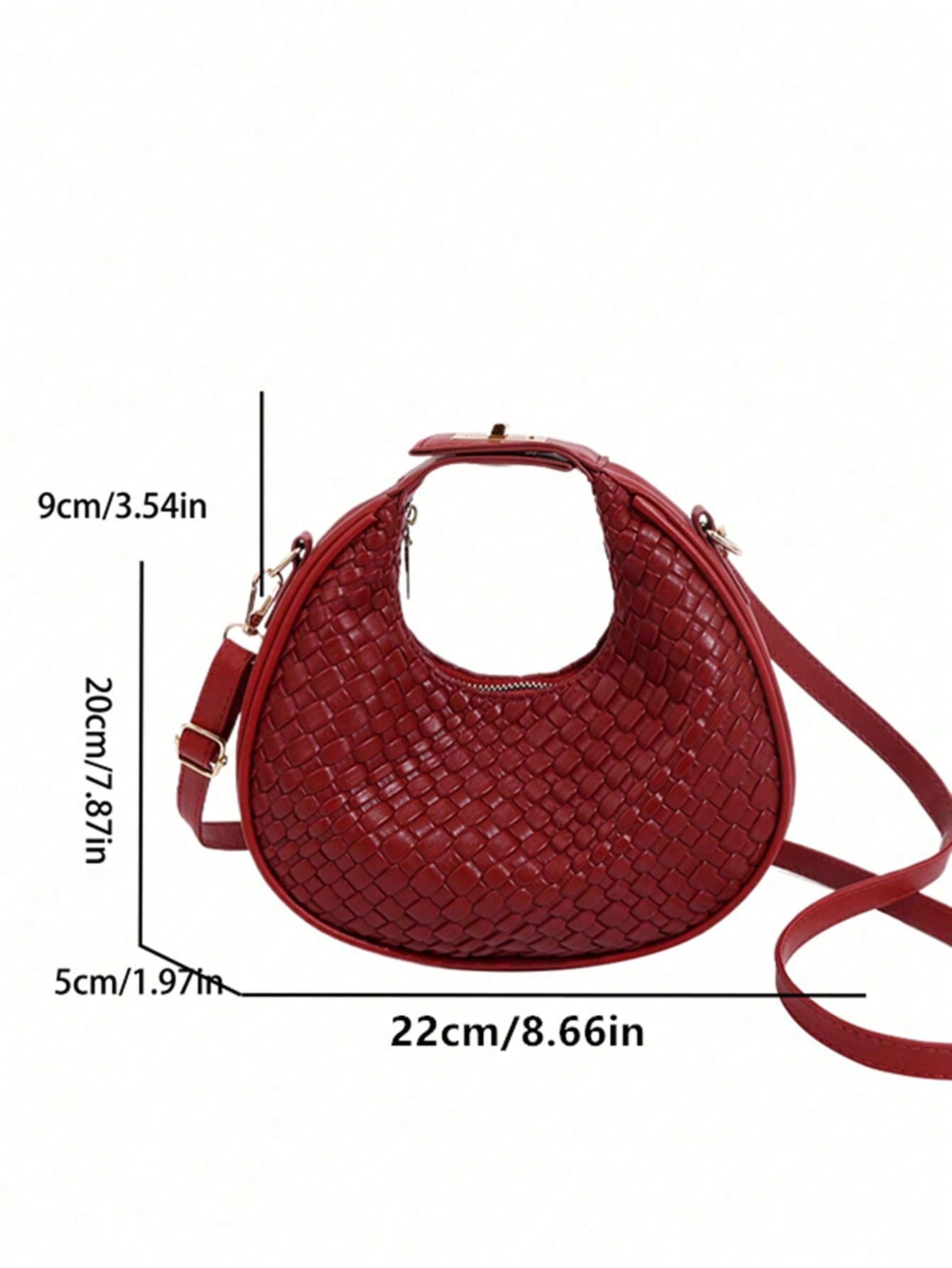 Fashionable Women's Shoulder Bag, Adjustable Strap, Zipper Closure - Negative Apparel